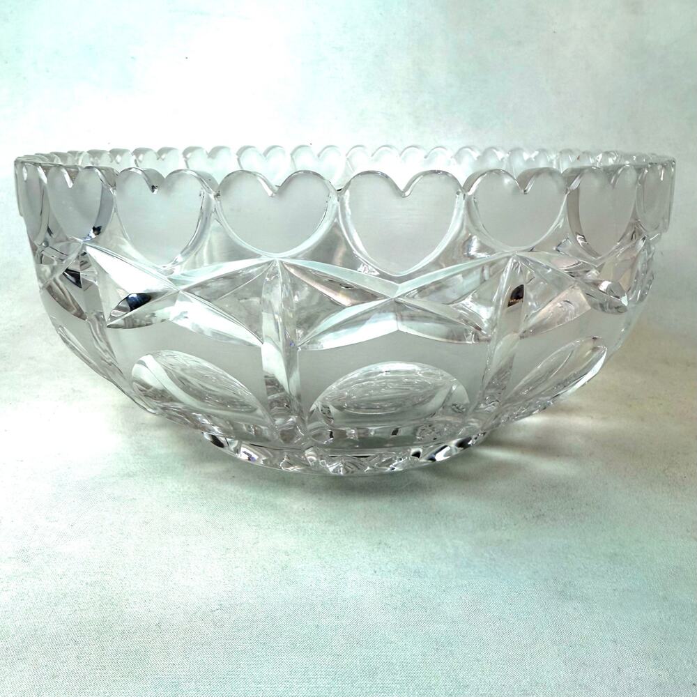 Vintage Bleikristall Lead Crystal Hand Cut Heart Design Bowl